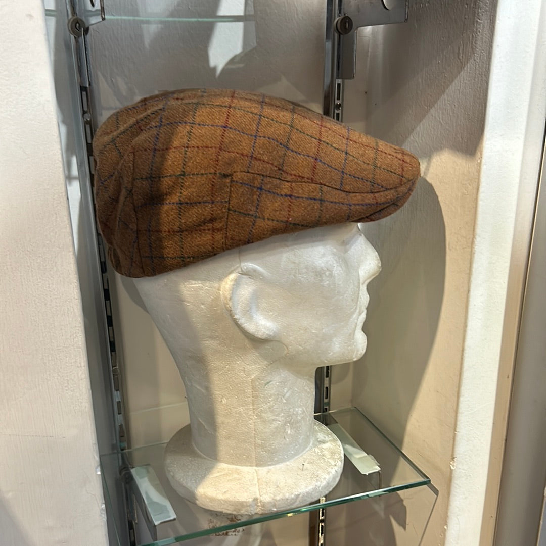 Coppola nuova inglese ruggine a fantasia in lana - English New Flat Cap