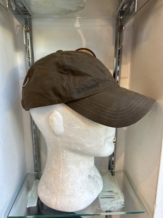 Cappello da baseball Barbour verde oliva  in cotone cerato taglia unica - Wax Olive baseball Cap One size