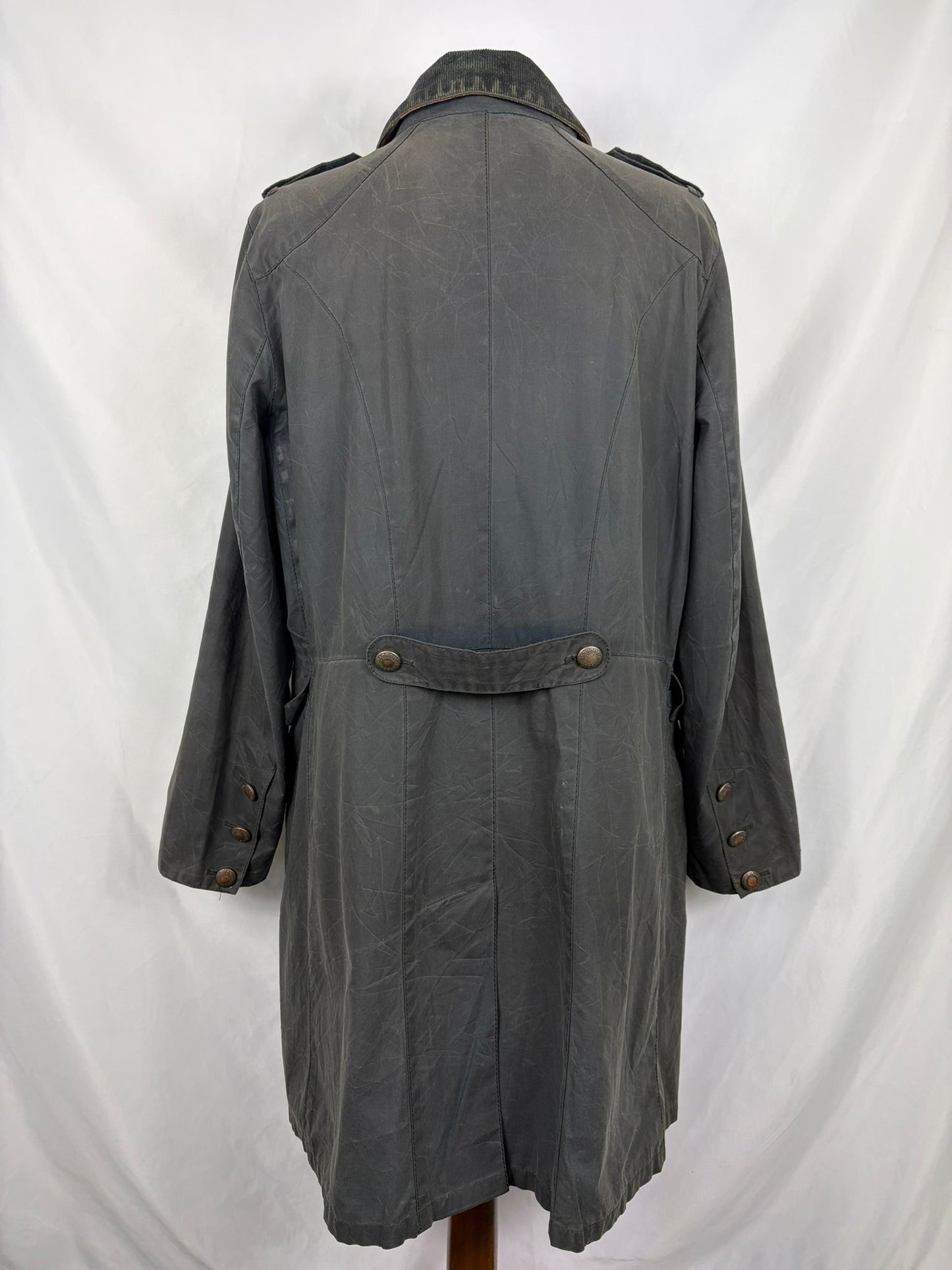 Trench Barbour blu donna modello Addington  Uk16 Navy wax lady trench uk16 tg. 44/46