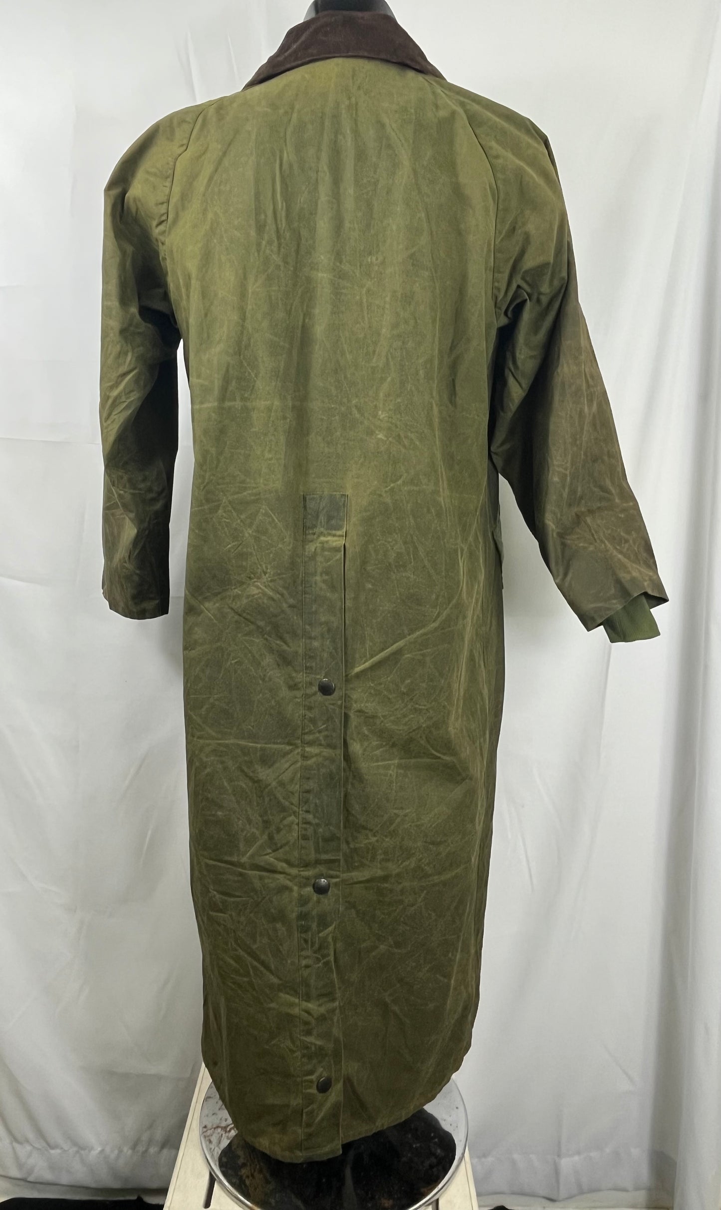 RARO Barbour Burghley Vintage verde 46/48 Unisex  Vintage wax green Burghley coat M