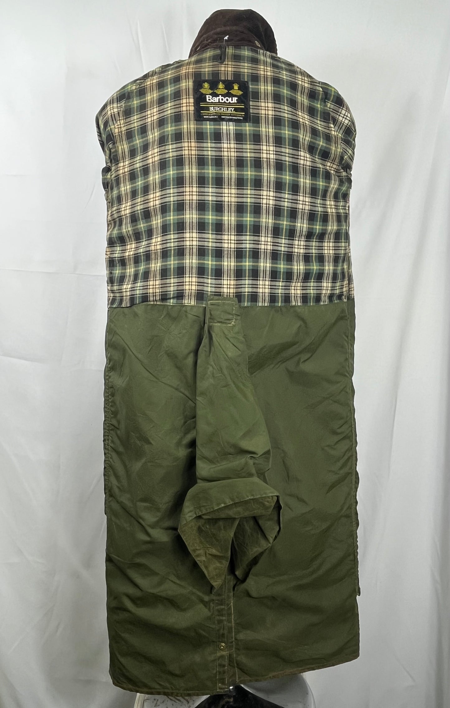 RARO Barbour Burghley Vintage verde 46/48 Unisex  Vintage wax green Burghley coat M
