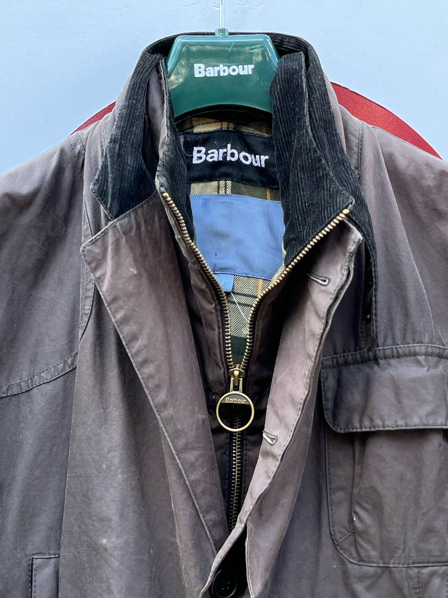 Giacca Barbour grigia cerata Bezique Joe-Casely for John Lewis taglia XL-Man Wax Grey jacket size XL