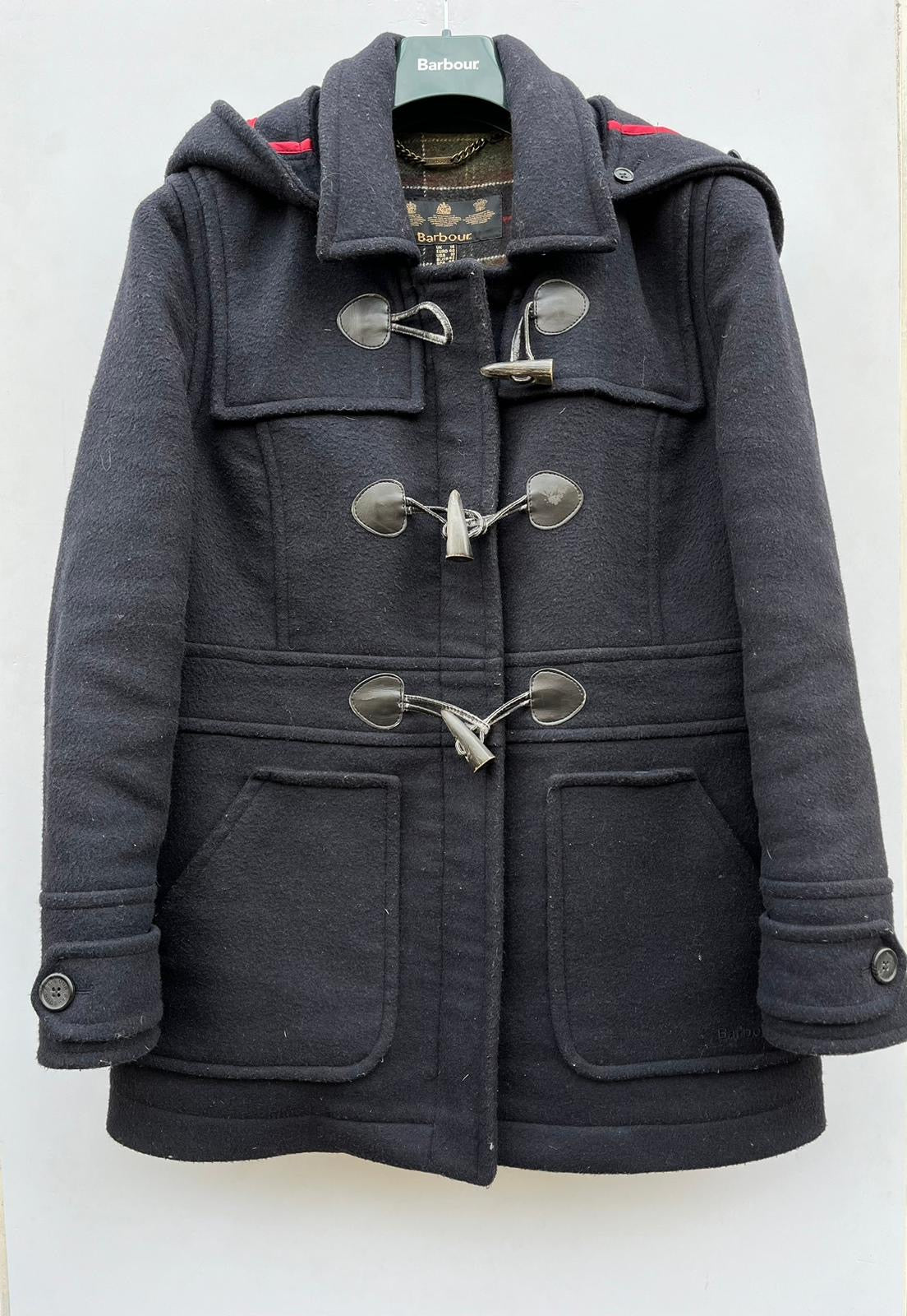 Cappotto Barbour Montgomery Lana Donna Blu UK14 Medium - Classic Navy Wool Duffle Coat