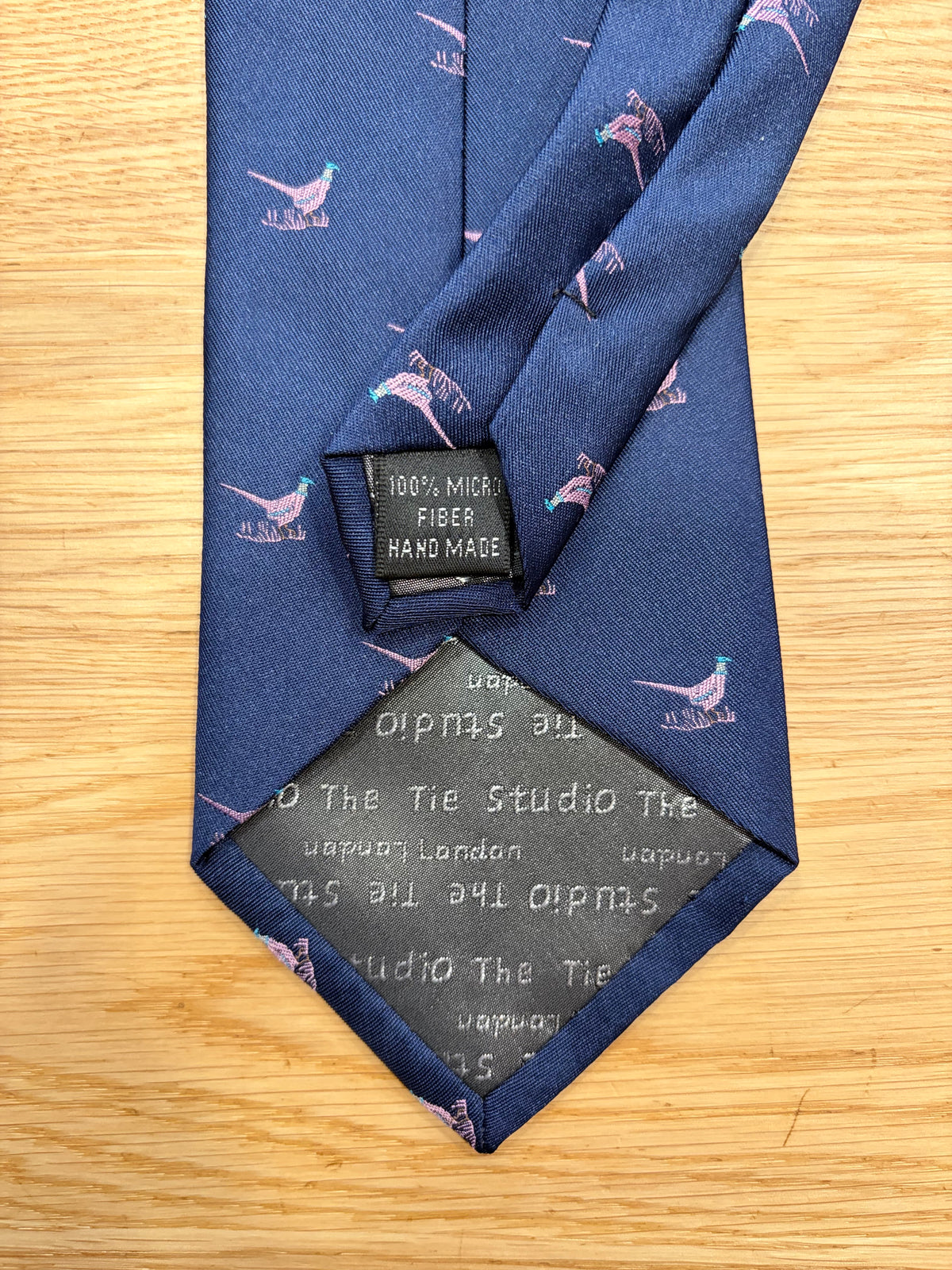 Cravatta inglese blu notte con fagiano - English Navy pheasant Tie