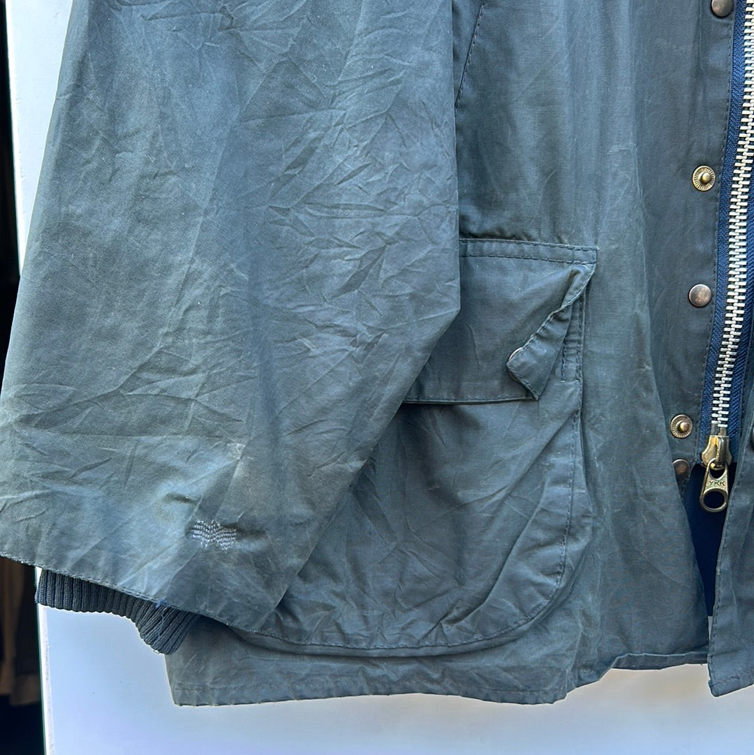 Barbour Giacca Bedale Blu Vintage C52/132 CM XXXL Navy Waxed Bedale Jacket