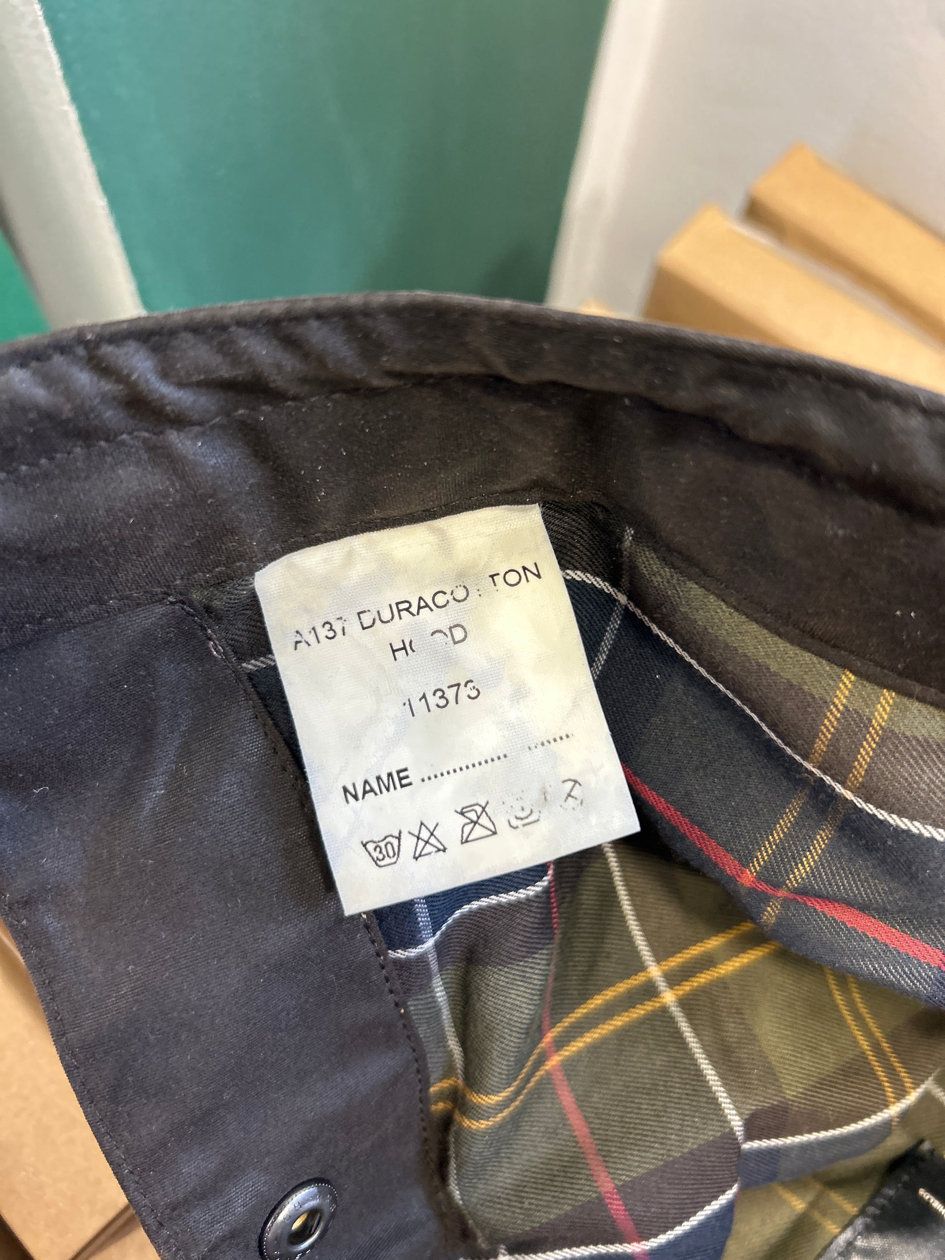 Cappuccio Barbour oliva DURACOTTON Taglia Unica -Oliva  Duracotton hood A137 - Shop In London