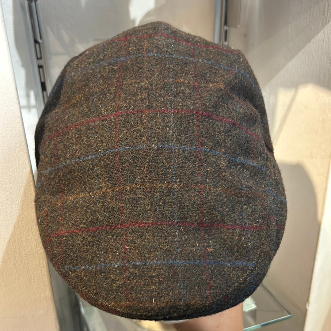 Coppola nuova inglese verde scuro a fantasia in lana - English New Flat Cap