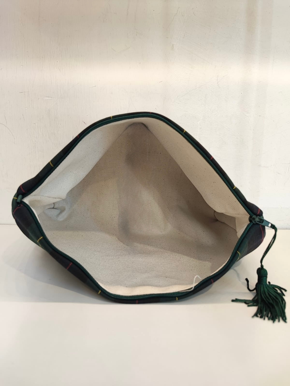 Pochette media in cotone in Tartan Black Watch