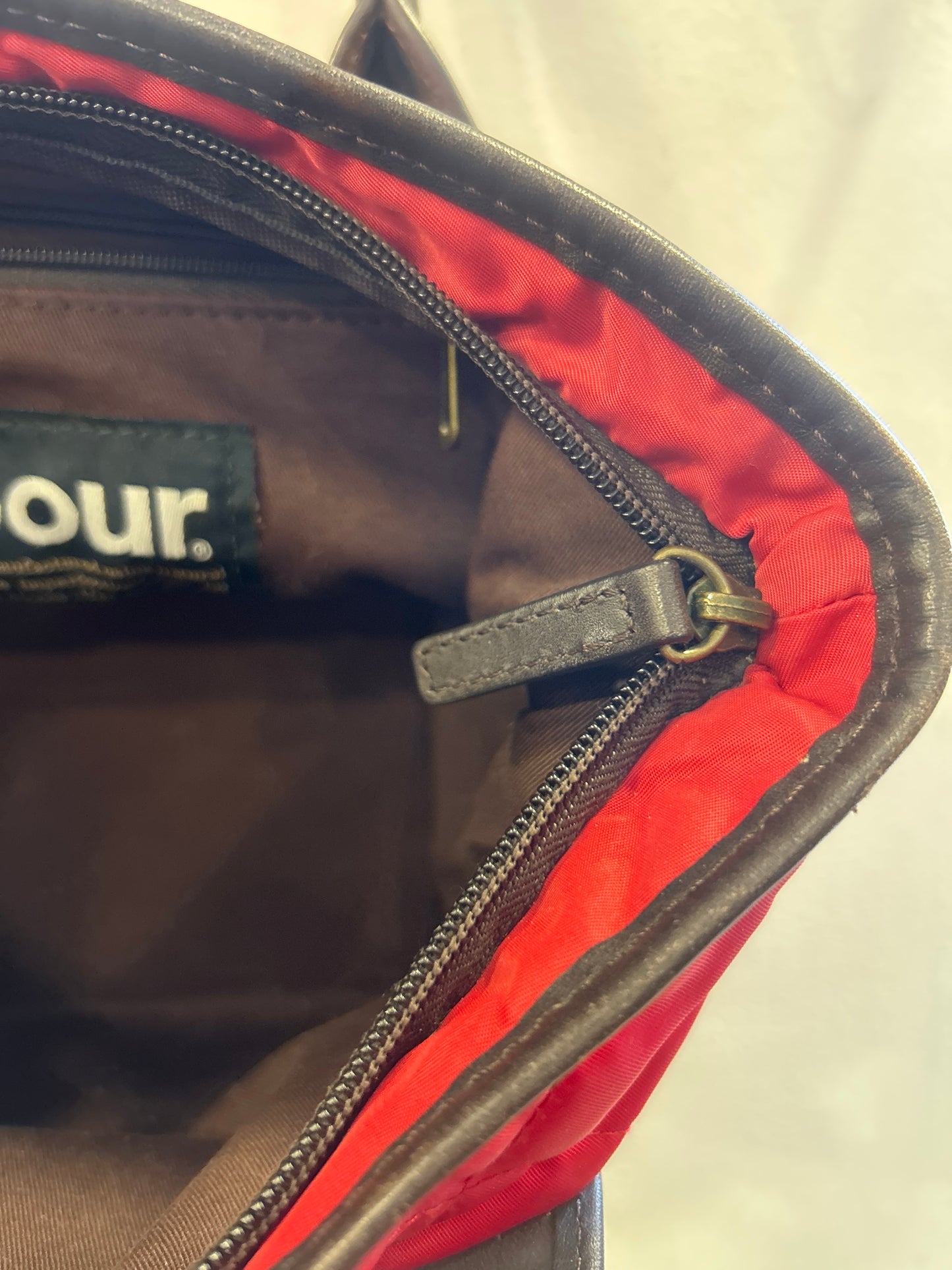 Borsa piccola Barbour rossa impermeabile Lady Bag - Shop In London
