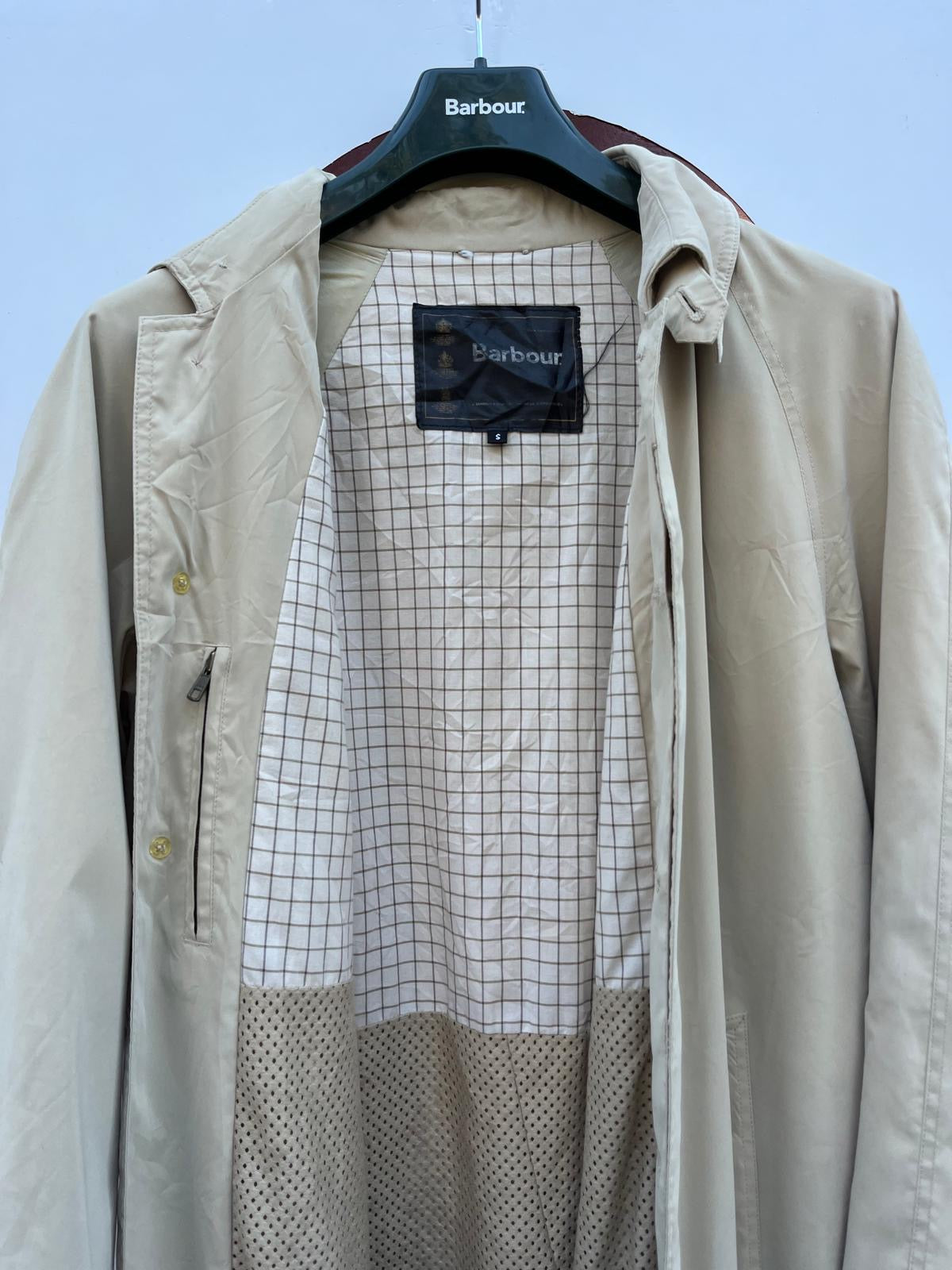Barbour Trench Travel Mac  da uomo beige Small - Light Spring Trench Beige Jacket size S