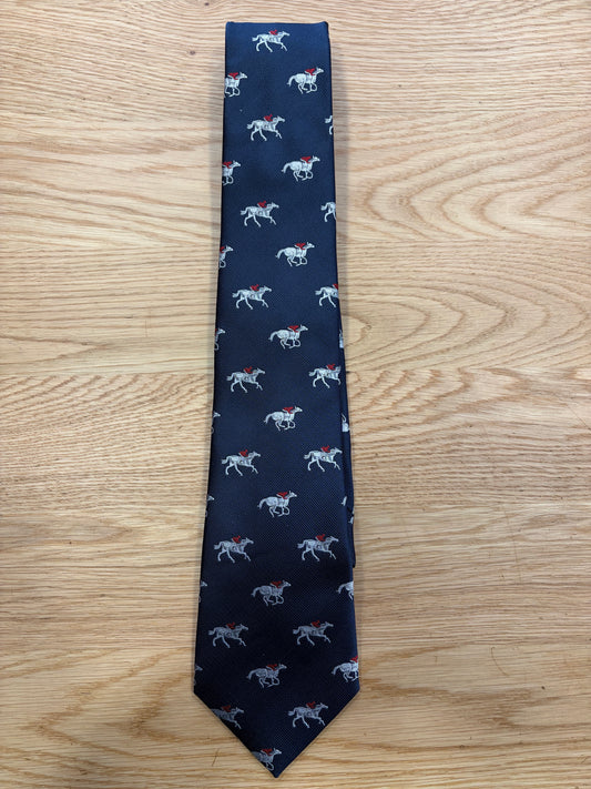 Cravatta inglese Blu con cavallo - English Navy Horse Tie