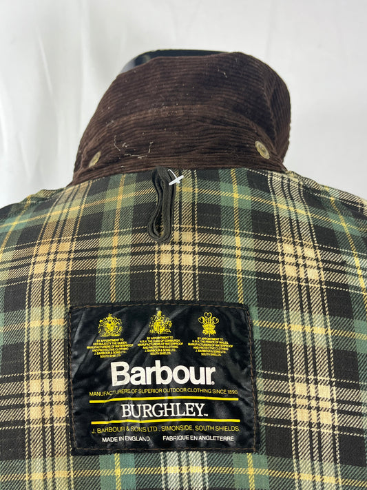 RARO Barbour Burghley Vintage verde 46/48 Unisex  Vintage wax green Burghley coat M