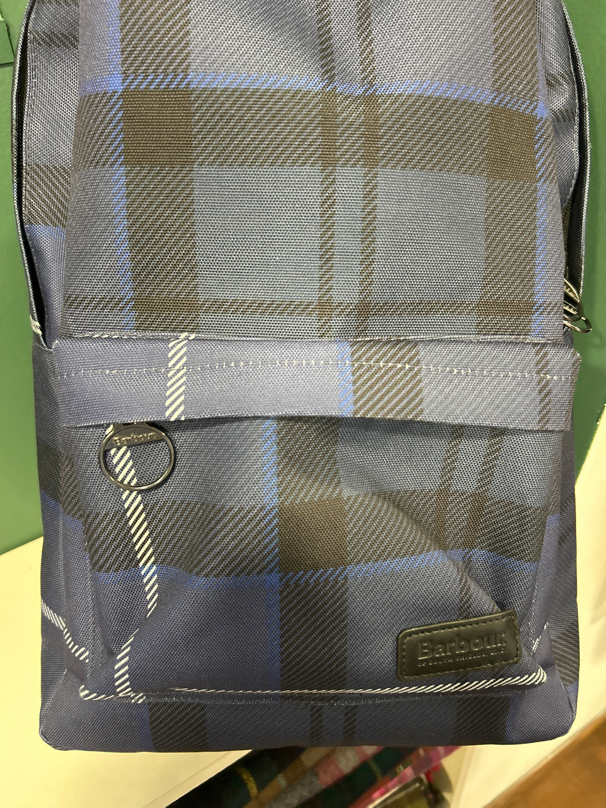 Zaino Barbour blu in tela Navy Barbour backpack
