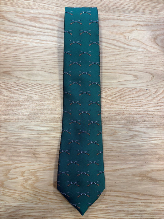 Cravatta inglese verde con fucili- English Green rifle Tie