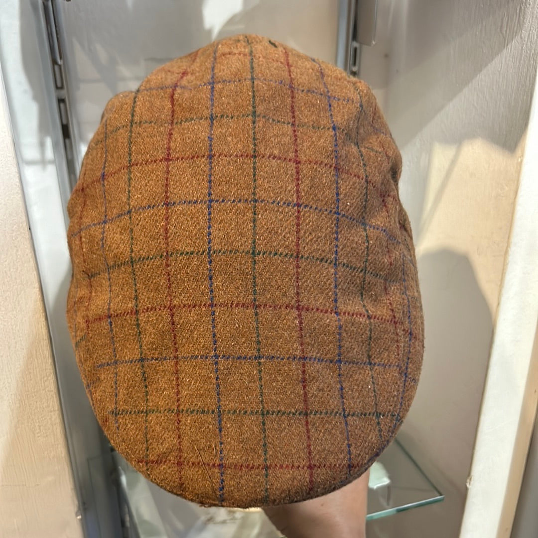 Coppola nuova inglese ruggine a fantasia in lana - English New Flat Cap