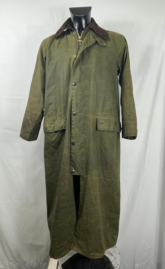 RARO Barbour Burghley Vintage verde 46/48 Unisex  Vintage wax green Burghley coat M