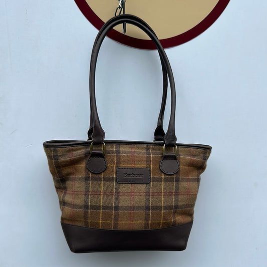 Borsa Barbour inverno tartan marrone - Winter Lady medium Tote