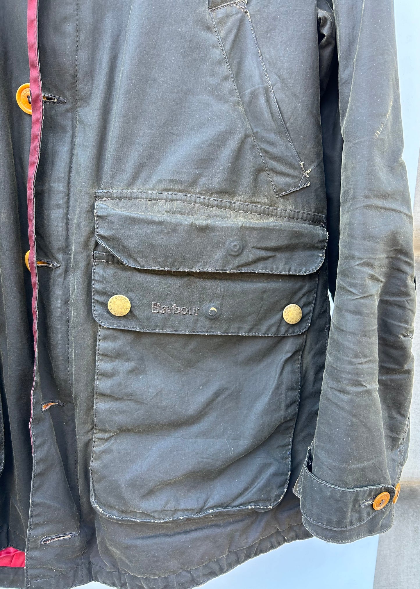 RARO GameParka Barbour verde con cappuccio Large - Wax Green Game Parka Size Large