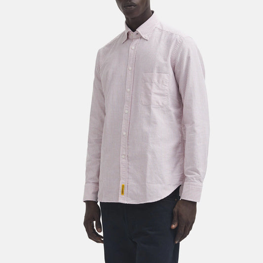 Camicia Bradford in cotone tessuto Oxford a righe rossa regular fit by B.D. BAGGIES