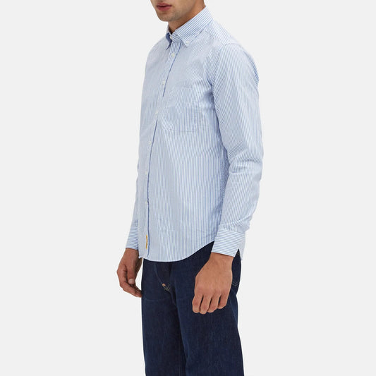 Camicia Bradford in cotone tessuto Oxford a righe celeste regular fit by B.D. BAGGIES