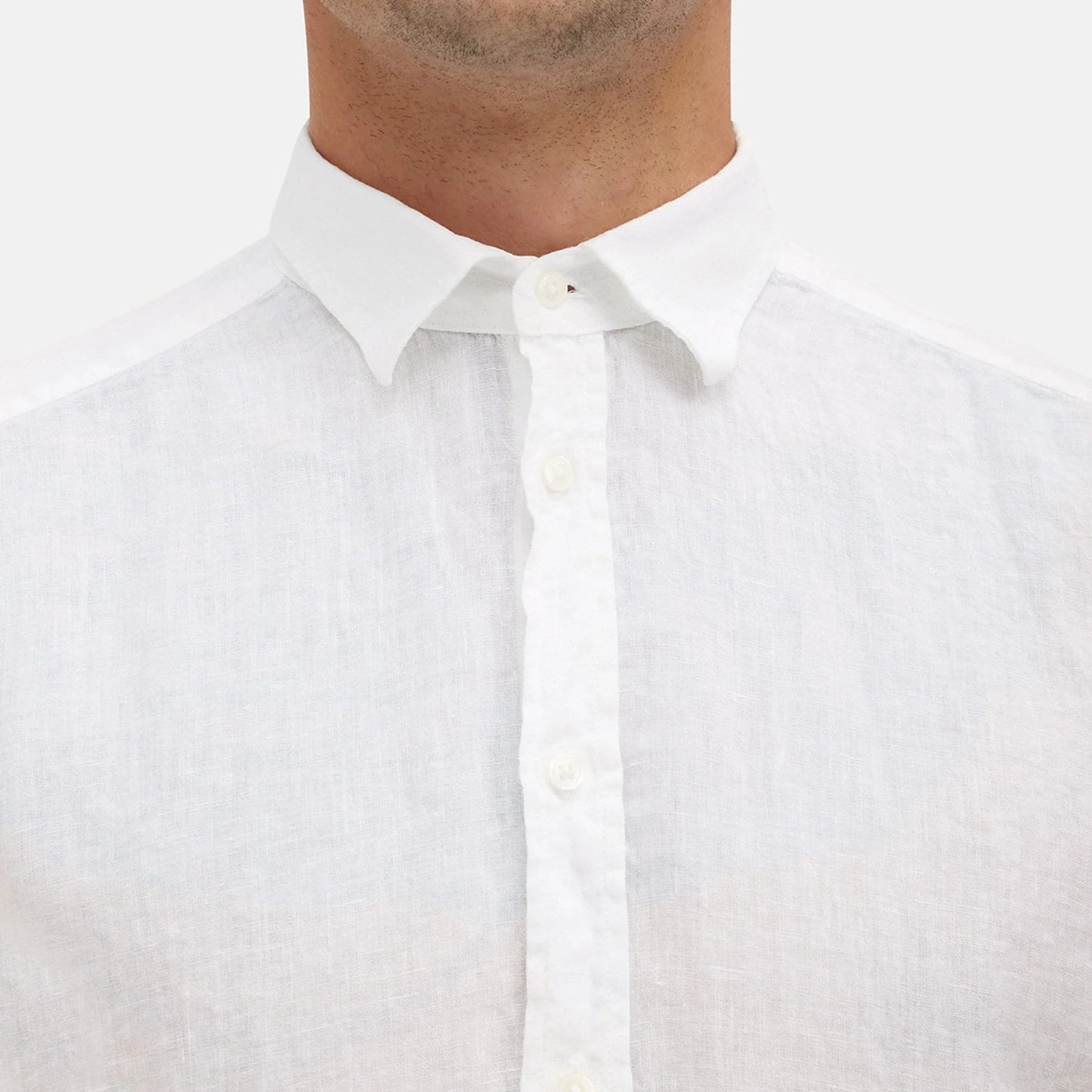 Camicia bianca in lino modello Bradford slim fit by B.D. BAGGIES