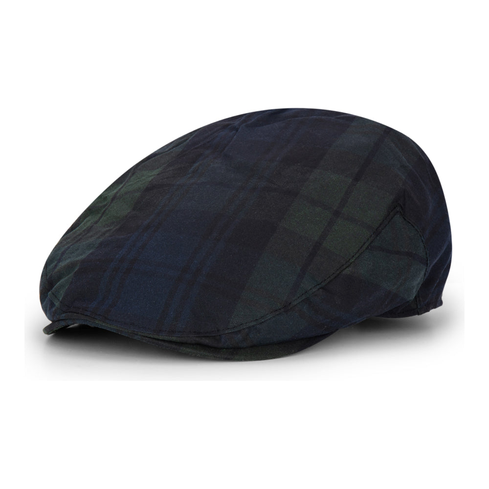 Coppola cerata nuova inglese fantasia Black Watch - New Black Watch waxed flat cap