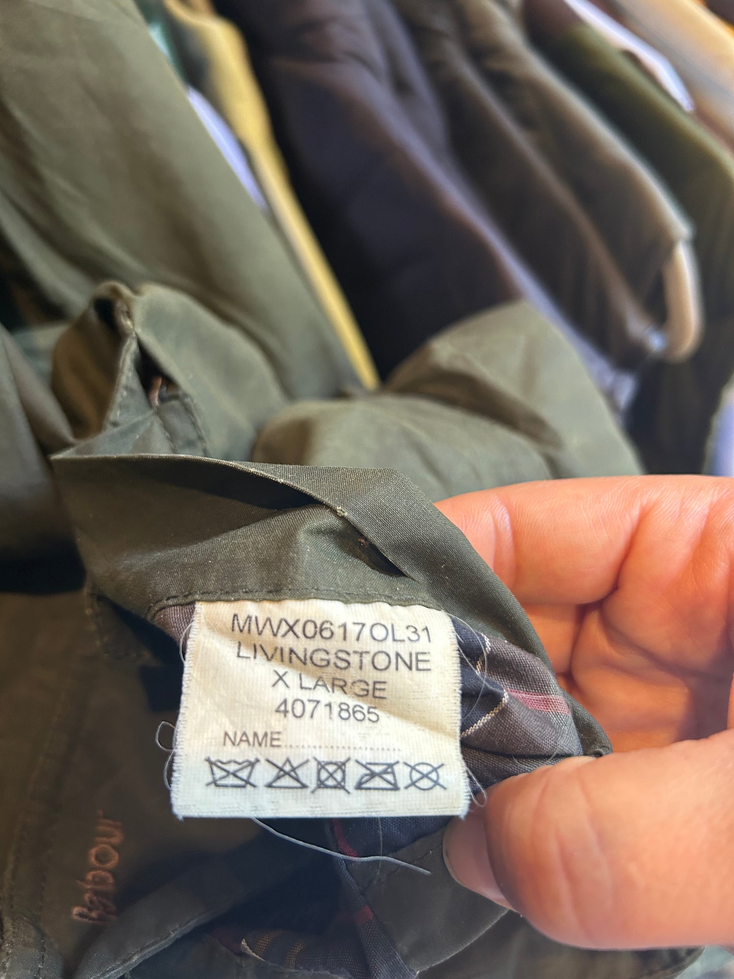 Giacca Barbour verde cerata Livingstone uomo XL - Man Flyweight Olive Livingstone Jacket size XL