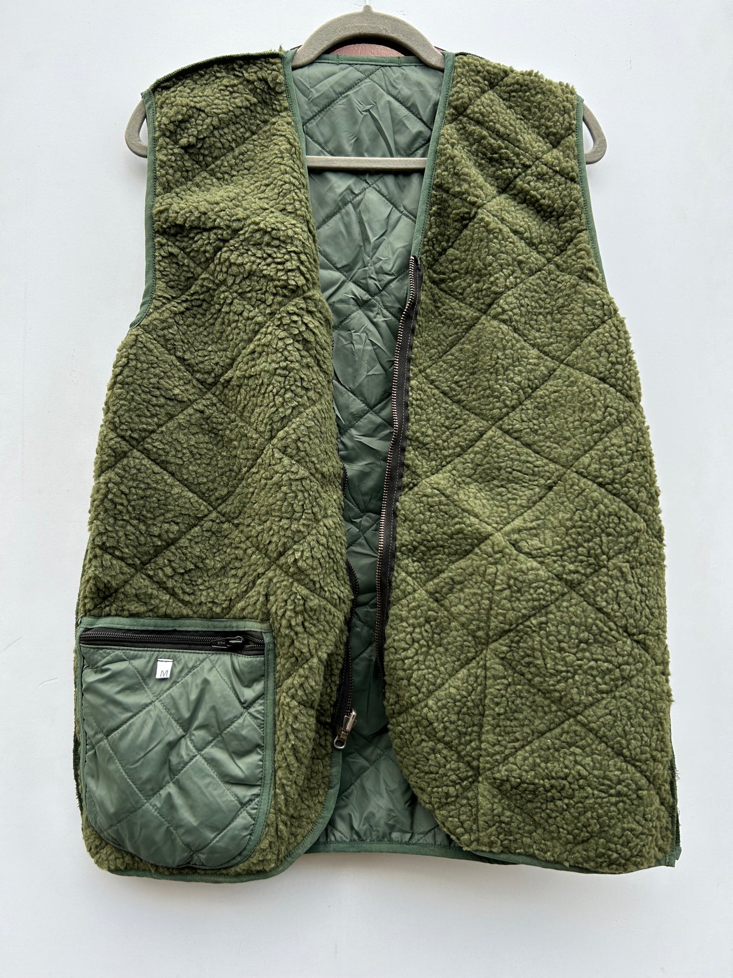 Gilet Imbottitura nuova Verde con zip compatibile per Barbour