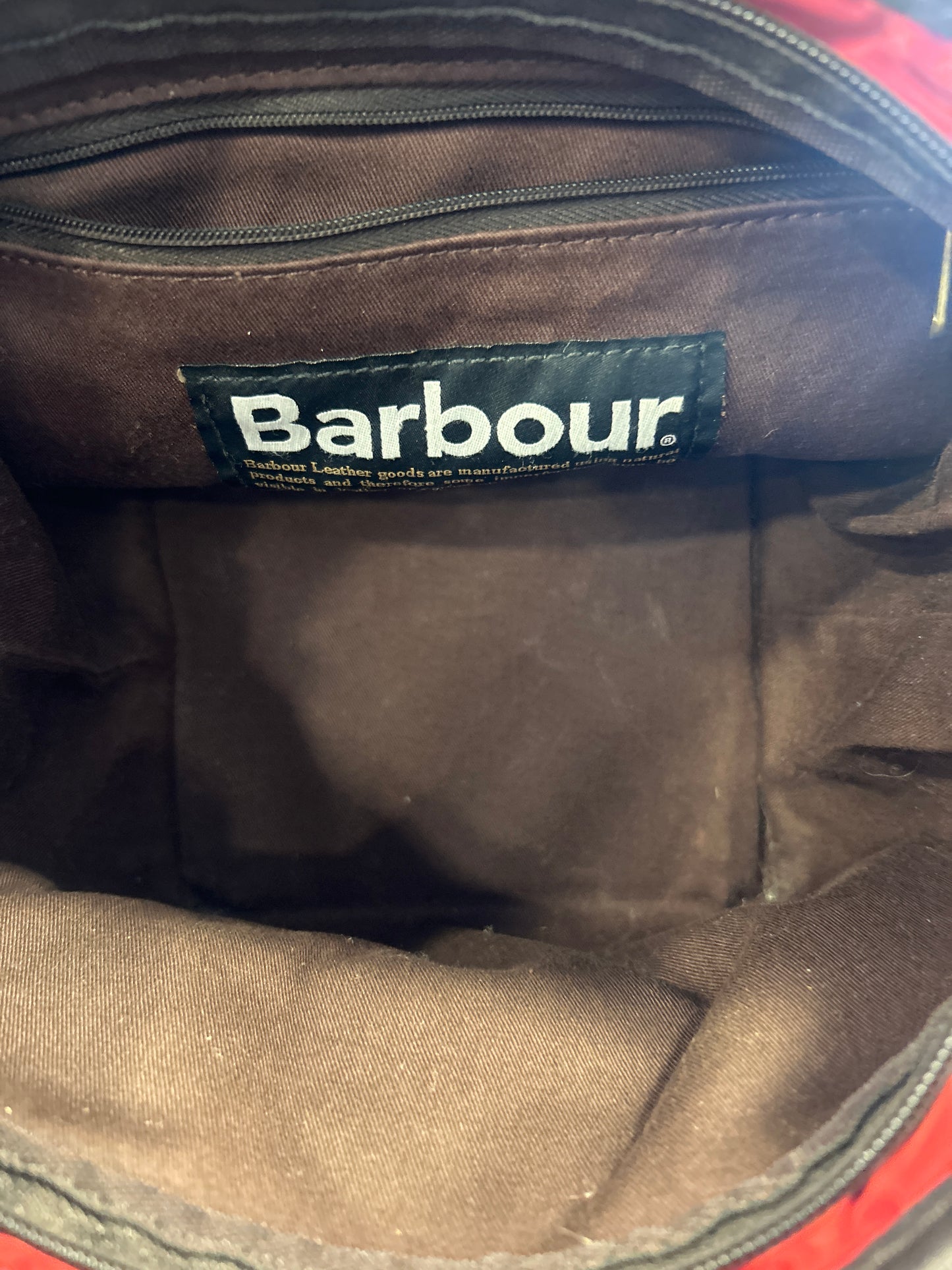 Borsa piccola Barbour rossa impermeabile Lady Bag - Shop In London