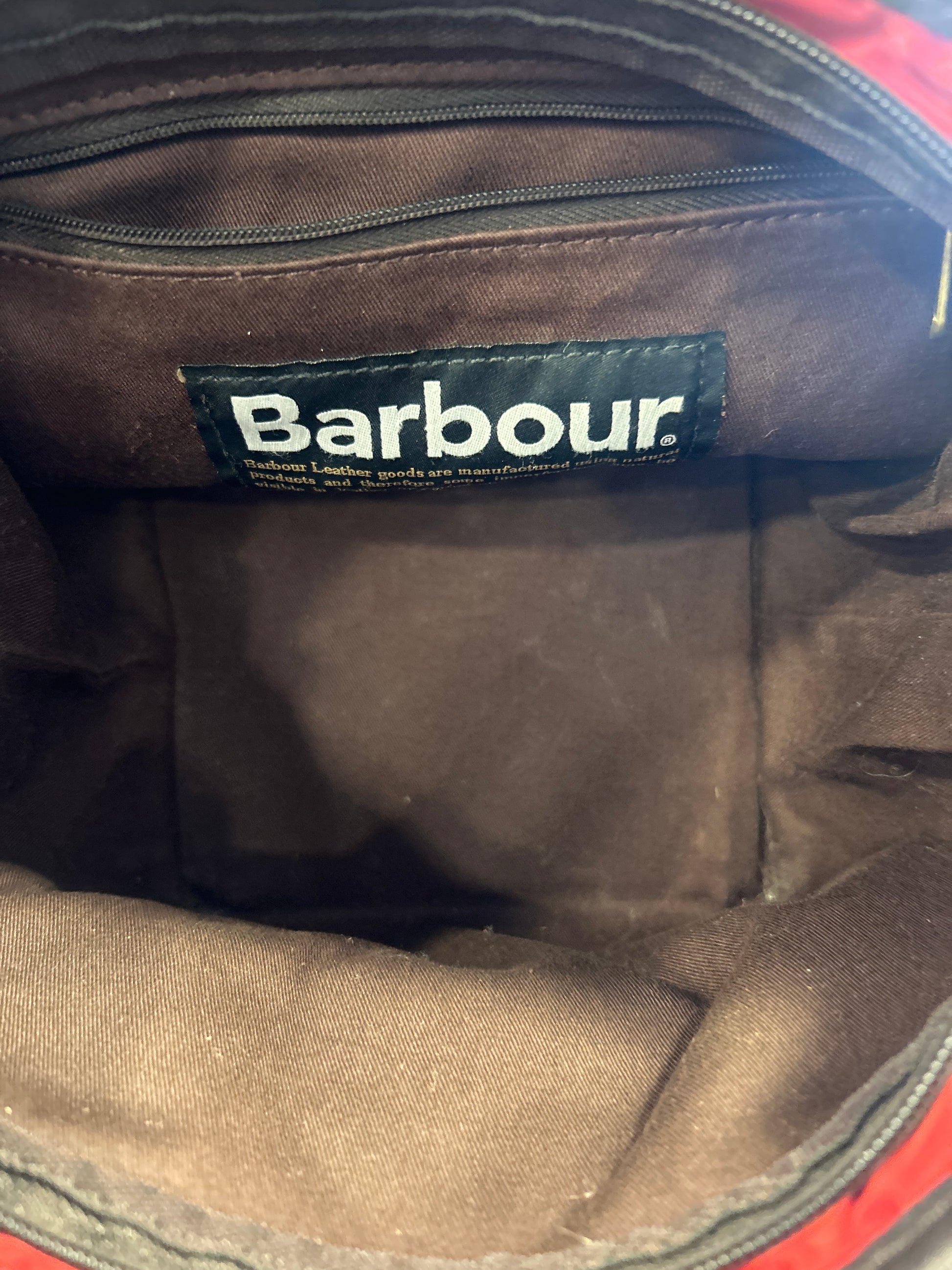 Borsa piccola Barbour rossa impermeabile Lady Bag - Shop In London