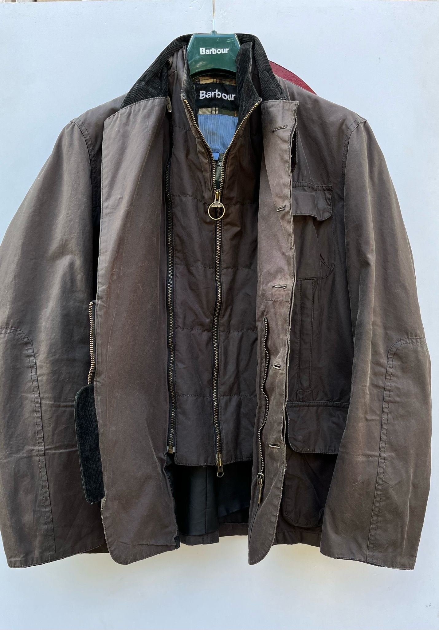 Giacca Barbour grigia cerata Bezique Joe-Casely for John Lewis taglia XL-Man Wax Grey jacket size XL