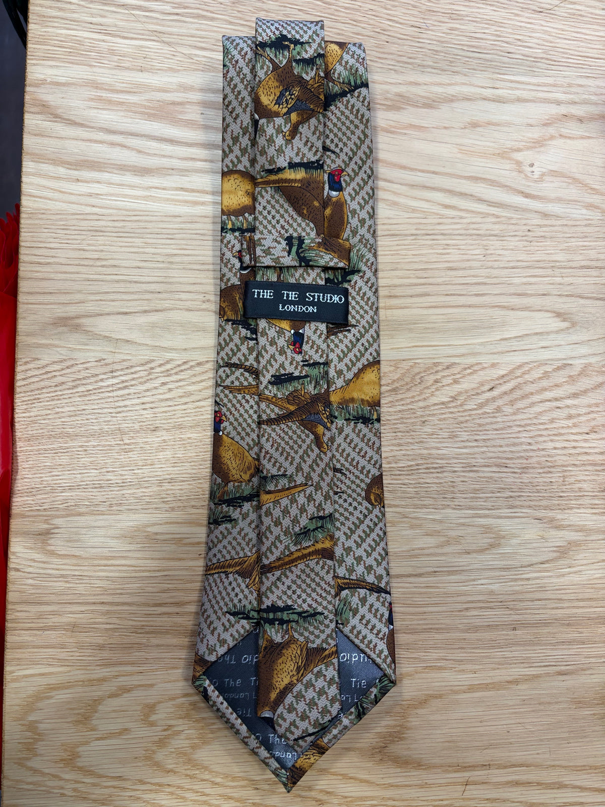 Cravatta inglese in seta tartan con fagiano- English Tartan pheasant Silk Tie