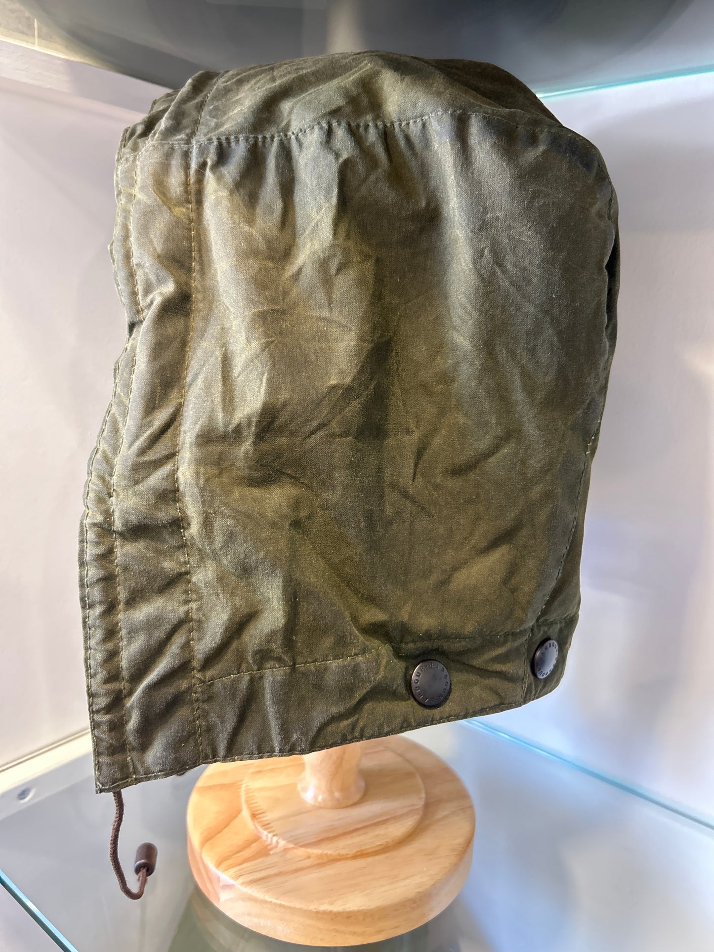 RARO Cappuccio Barbour vintage verde per Northumbria cerato Taglia Unica -Rare Northumbria Hood A411 - Shop In London