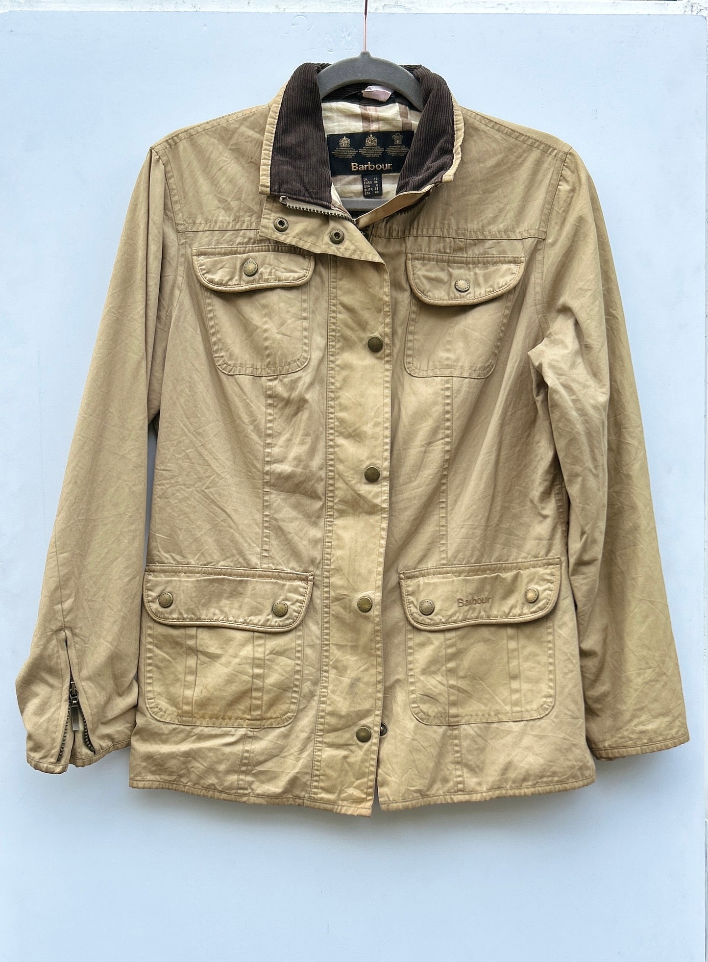 Barbour Giacca Donna Beige Small Tg.40 Lady Utility Jacket UK10
