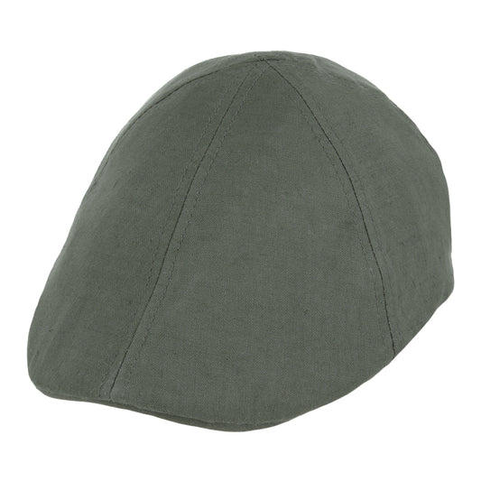 Coppola nuova inglese in lino verde scuro - New English Duckbill linen military green - Shop In London