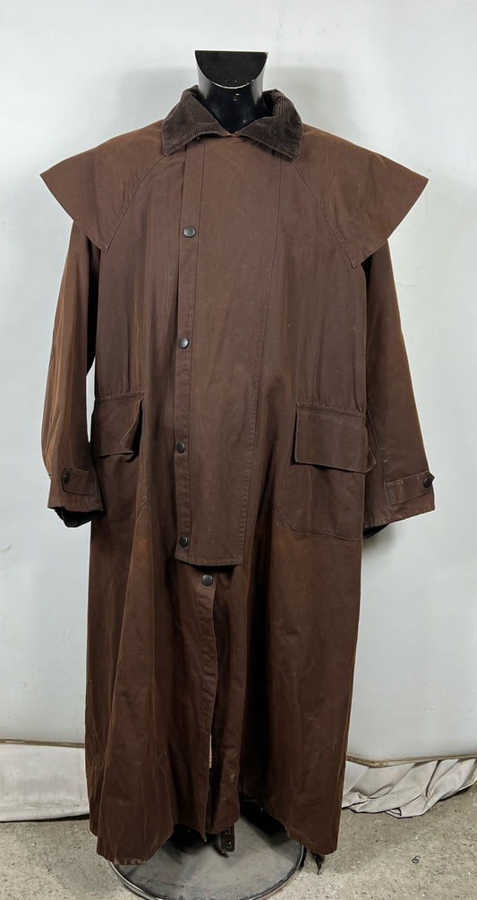 RARO Cappotto Barbour STOCKMAN marrone Large Man Brown wax Long Coat Size L