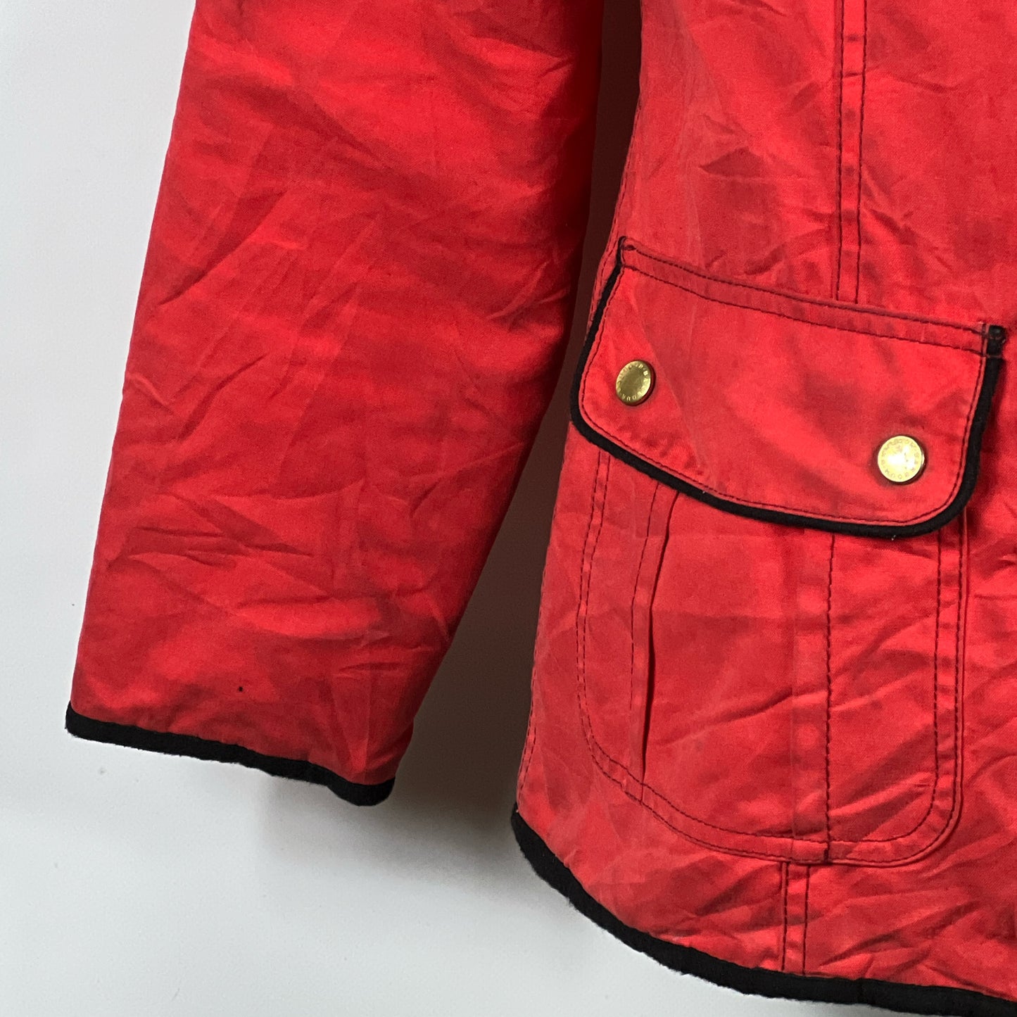 Barbour Giacca corta rossa donna Tg. 42 SMU Red Wax Utility Jacket Size UK14