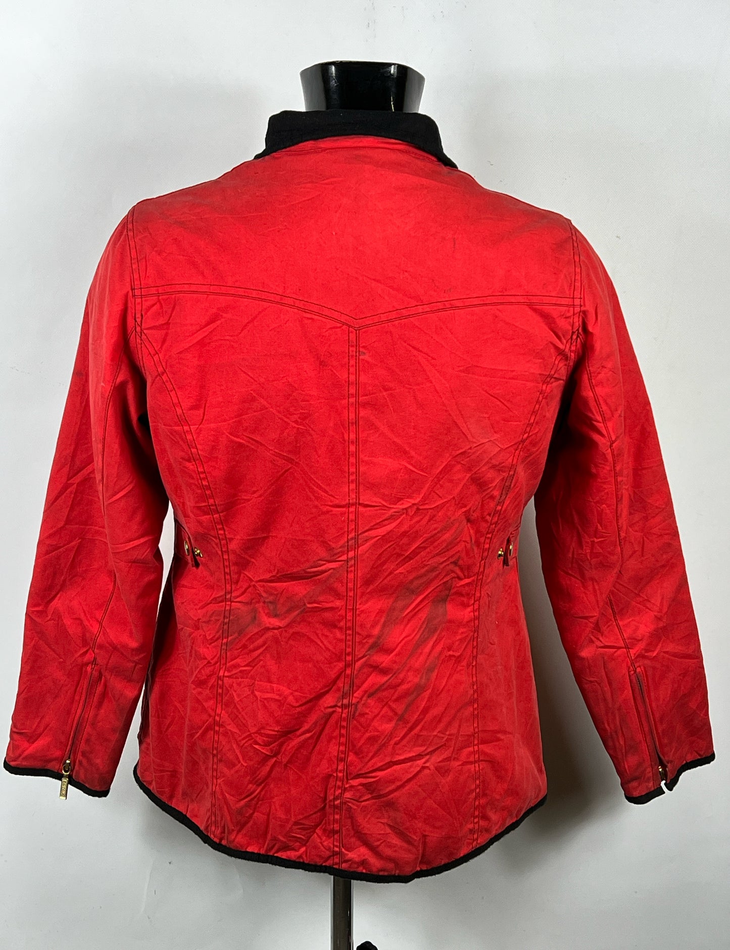 Barbour Giacca corta rossa donna Tg. 42 SMU Red Wax Utility Jacket Size UK14