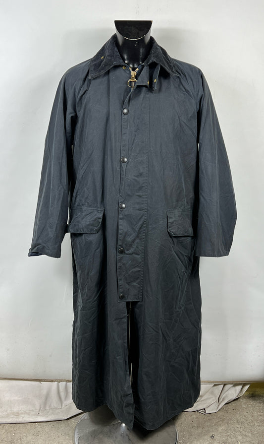 RARO Barbour Burghley blu Vintage C40/102cm Medium Vintage wax Burghley coat M