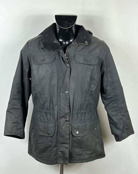 Giacca Barbour nera da donna UK14 tg. 42 ita -Black wax jacket size UK14 Medium