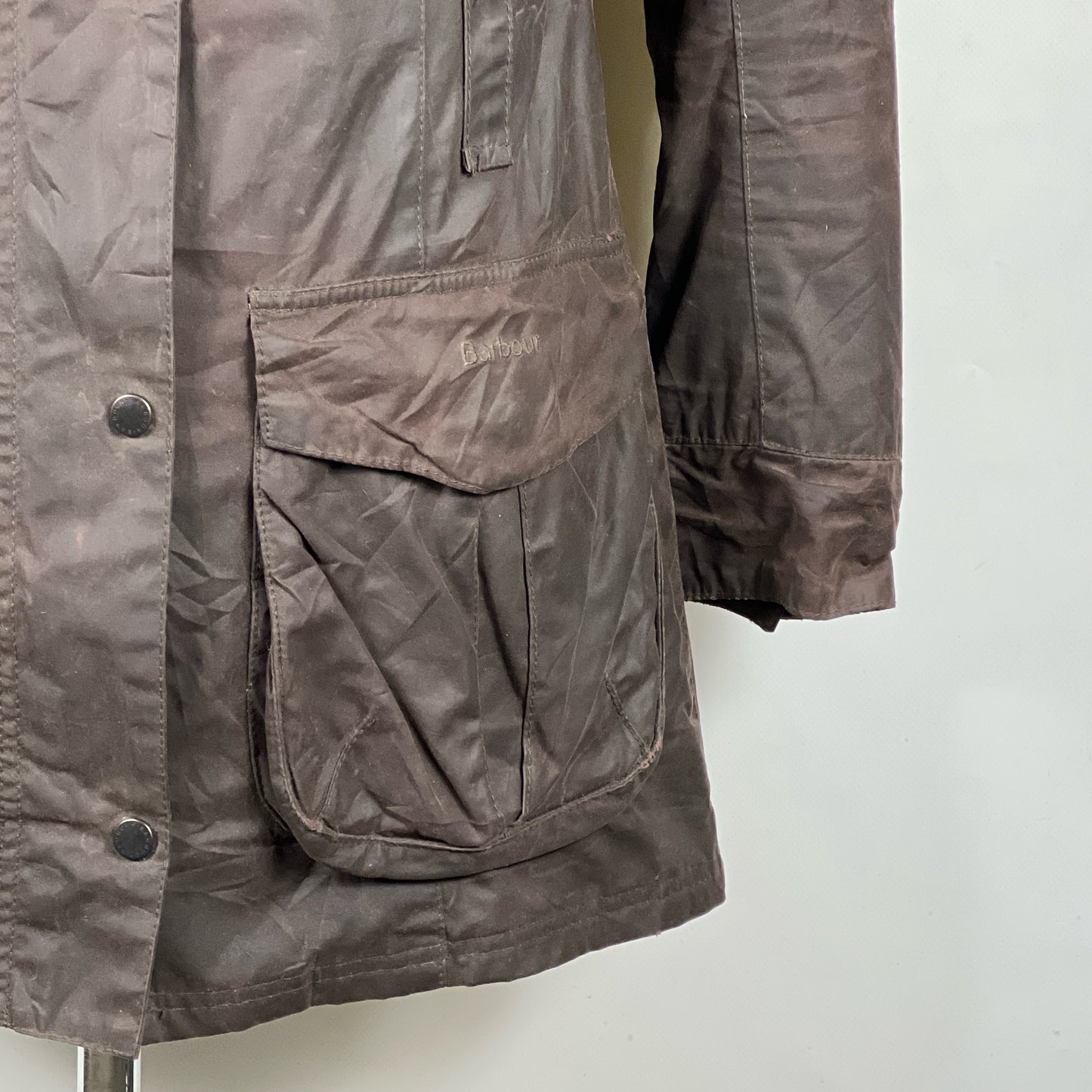 Barbour Giacca marrone Cerata Tg. 44 Lady Brown Wax Jacket uk14 Medium