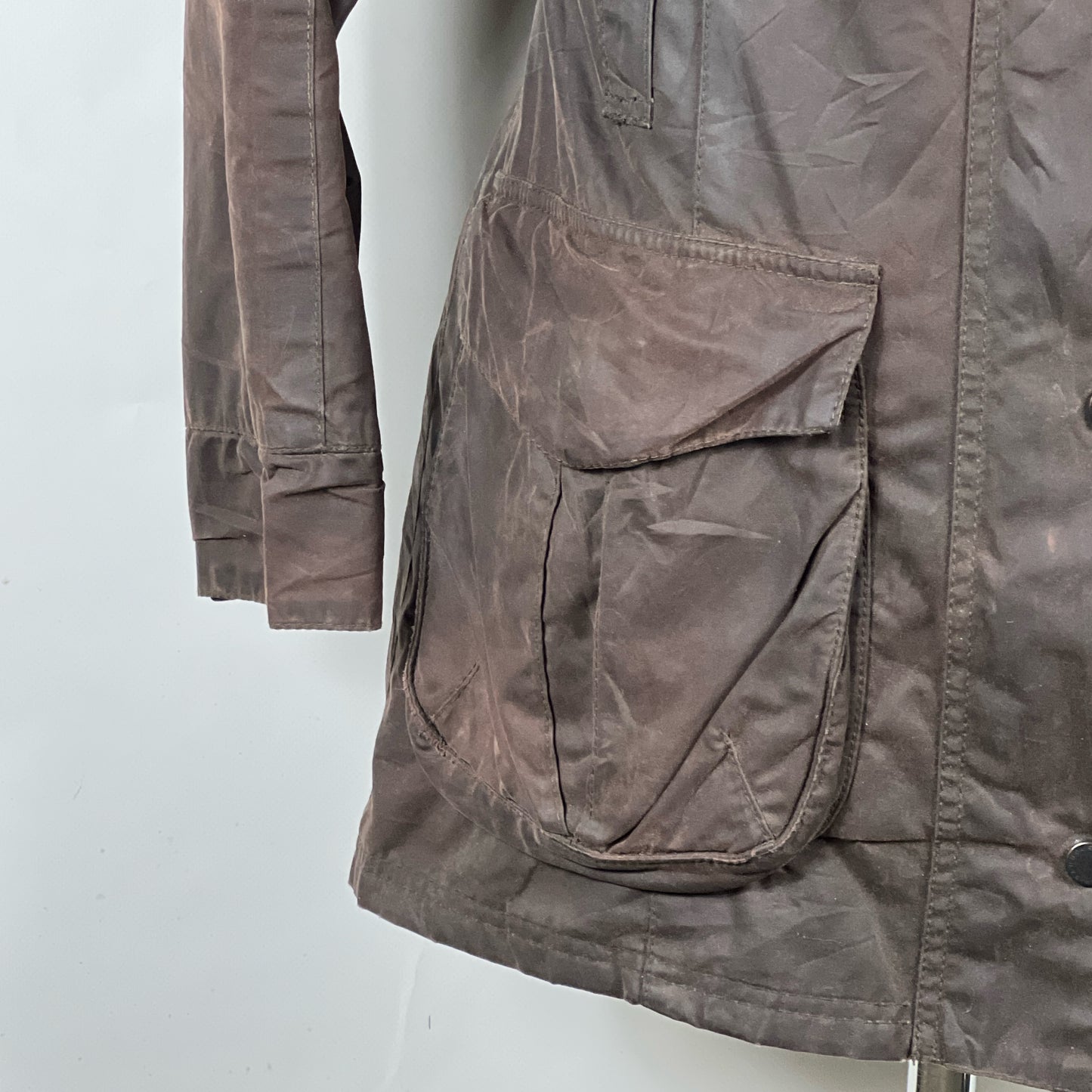 Barbour Giacca marrone Cerata Tg. 44 Lady Brown Wax Jacket uk14 Medium