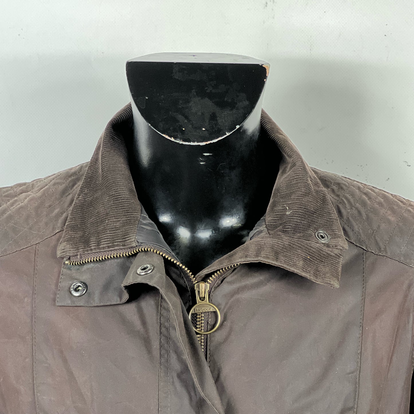 Barbour Giacca marrone Cerata Tg. 44 Lady Brown Wax Jacket uk14 Medium