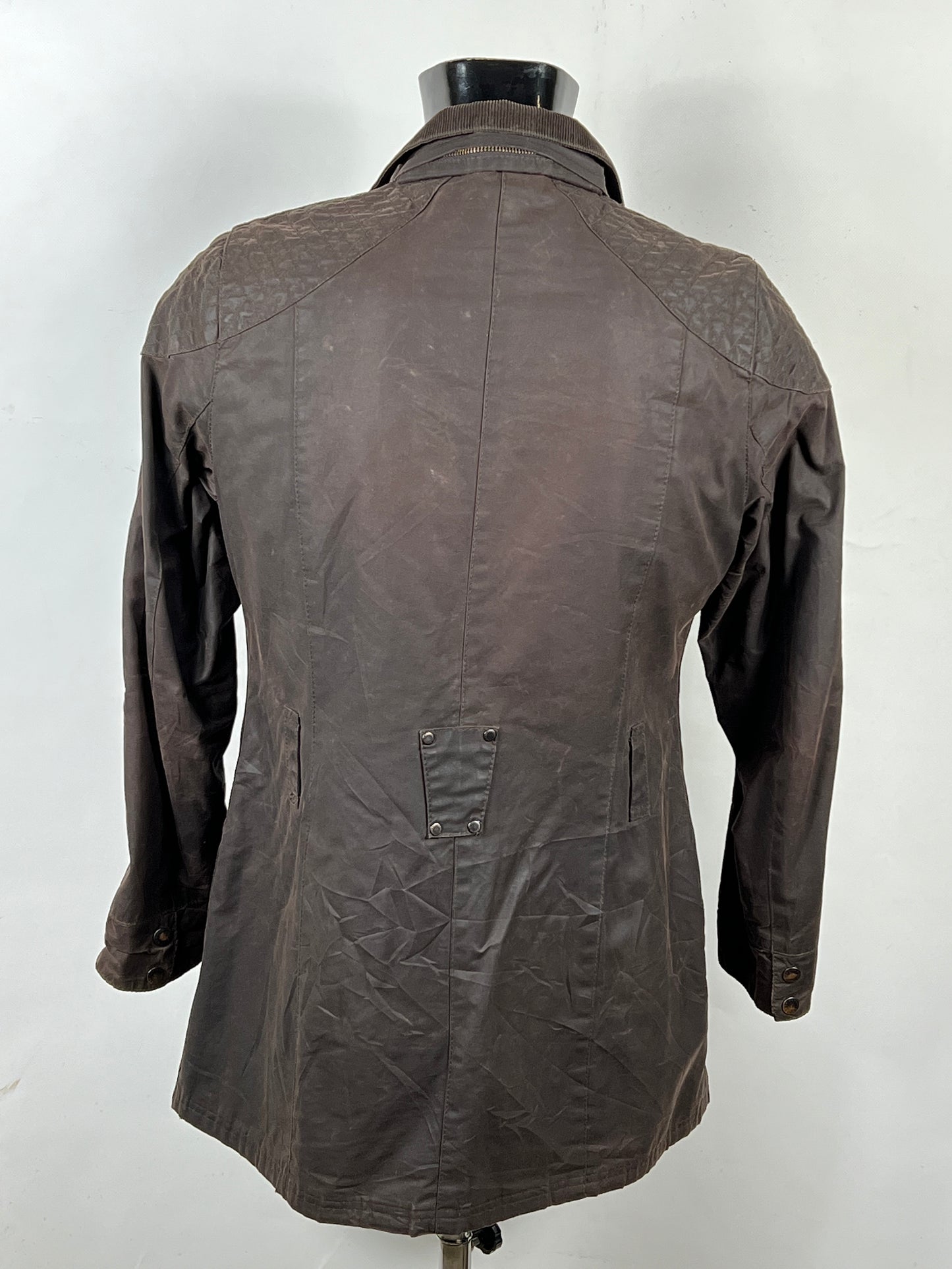 Barbour Giacca marrone Cerata Tg. 44 Lady Brown Wax Jacket uk14 Medium