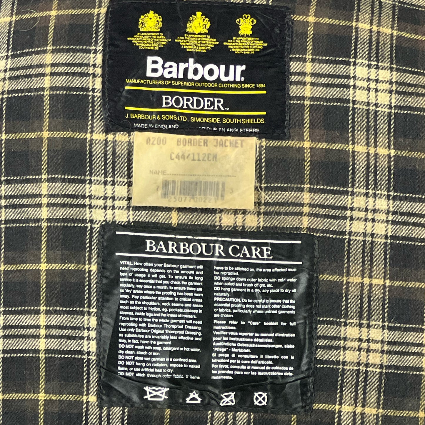 Barbour Border verde cotone Cerato C44/112 cm Green Border Coat Size Large tg. 54 ita