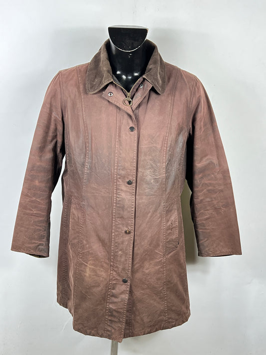 Giacca Barbour Belsay Unisex marrone Uk18  tg. 48 ita Brown Waxed Unisex Coat size UK18