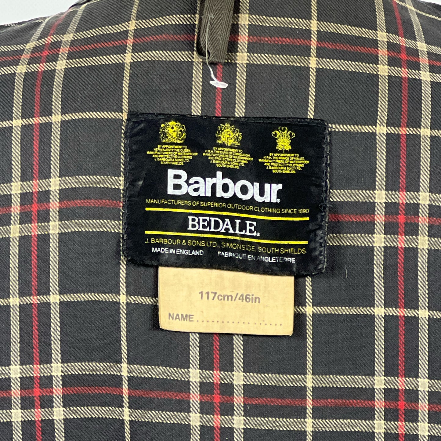 Barbour Giacca Bedale Uomo Vintage Blu C46/117cm Bedale waxed jacket Size XL