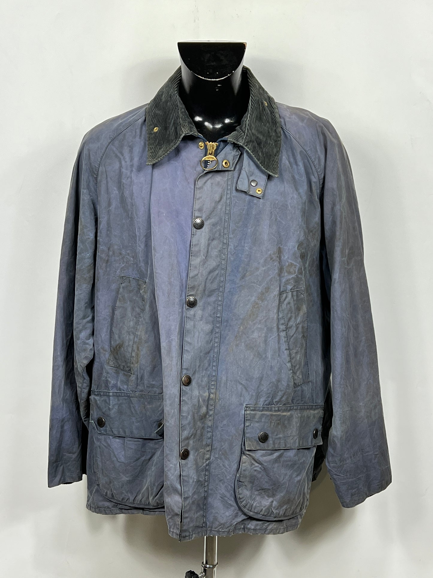 Barbour Giacca Bedale blu chiaro Vintage C50/127 CM XXL Navy Waxed Bedale Jacket