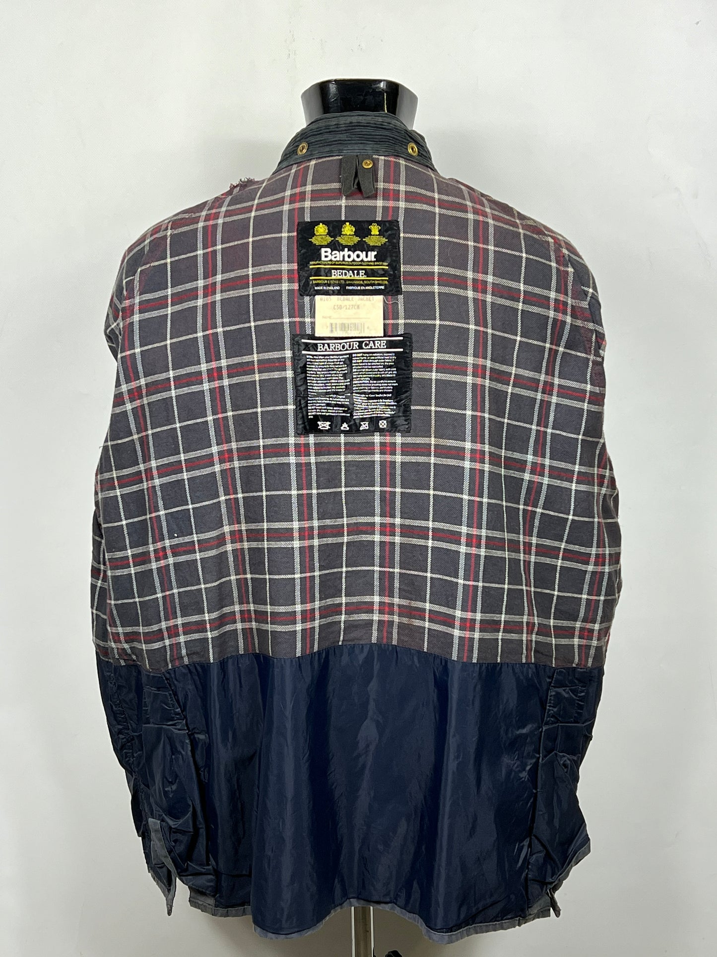 Barbour Giacca Bedale blu chiaro Vintage C50/127 CM XXL Navy Waxed Bedale Jacket