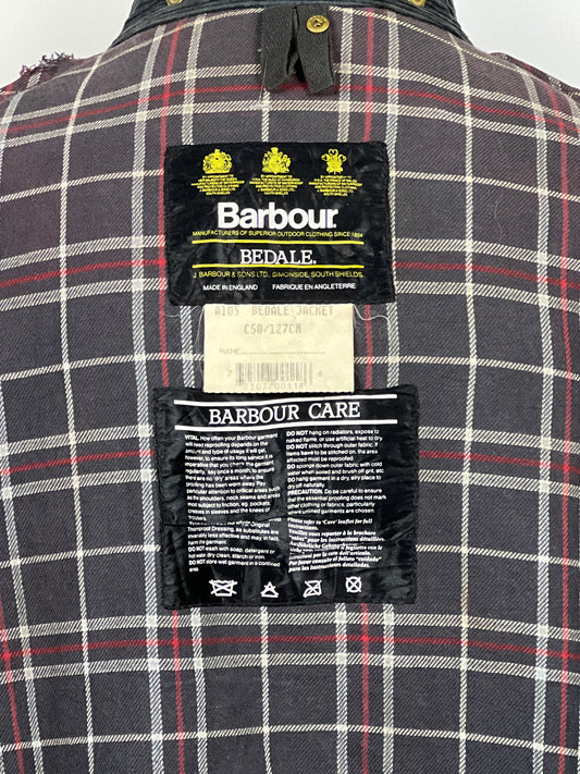 Barbour Giacca Bedale blu chiaro Vintage C50/127 CM XXL Navy Waxed Bedale Jacket